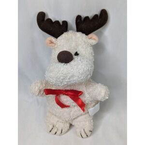 ABC Beanbag Buddies Reindeer Plush Cream Terry Cloth 8 Inch Stuffed Animal Toy
